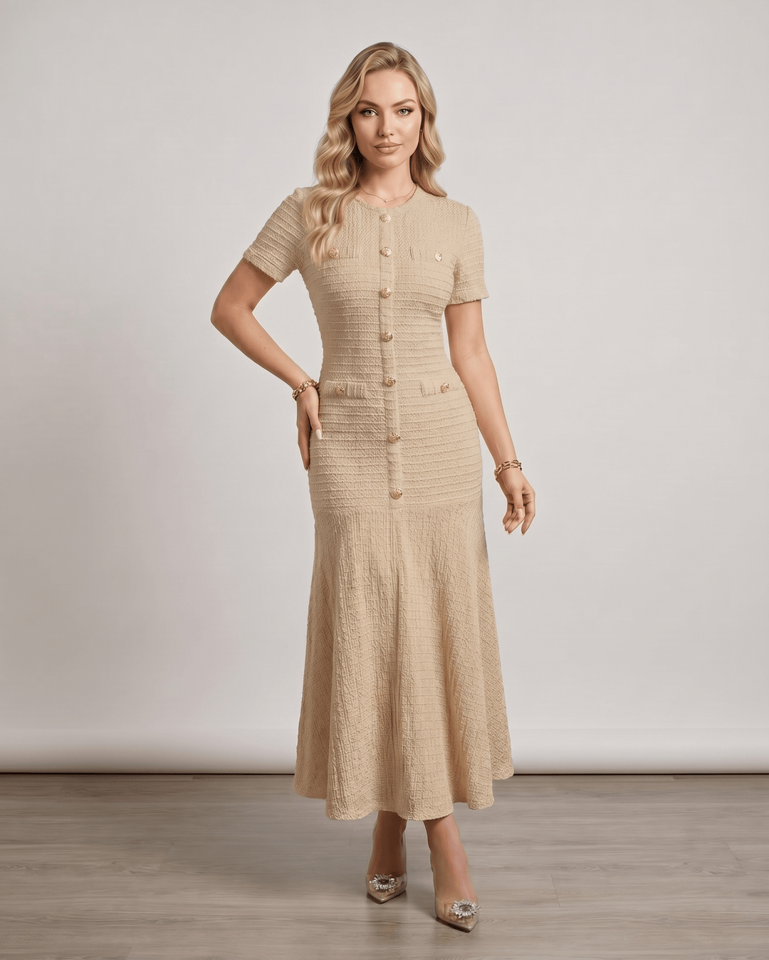 Vestido maxi para mujer, versátil, fluido, ideal para la ropa de verano y fiestas.