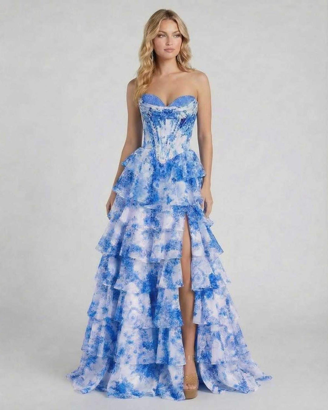 Vestido de fiesta floral Azura blanco para mujer, vestido de noche formal y elegante para ocasiones especiales.