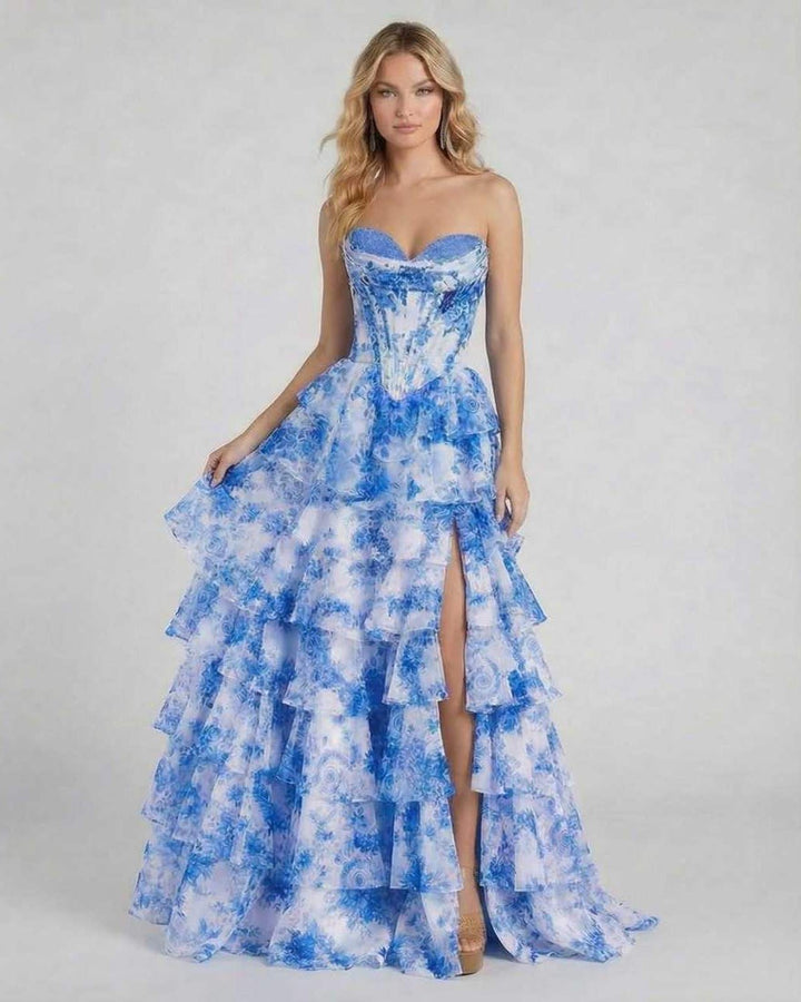 Vestido maxi floral Azura blanco, perfecto para bodas, galas o cenas. Elegancia y estilo para la mujer.