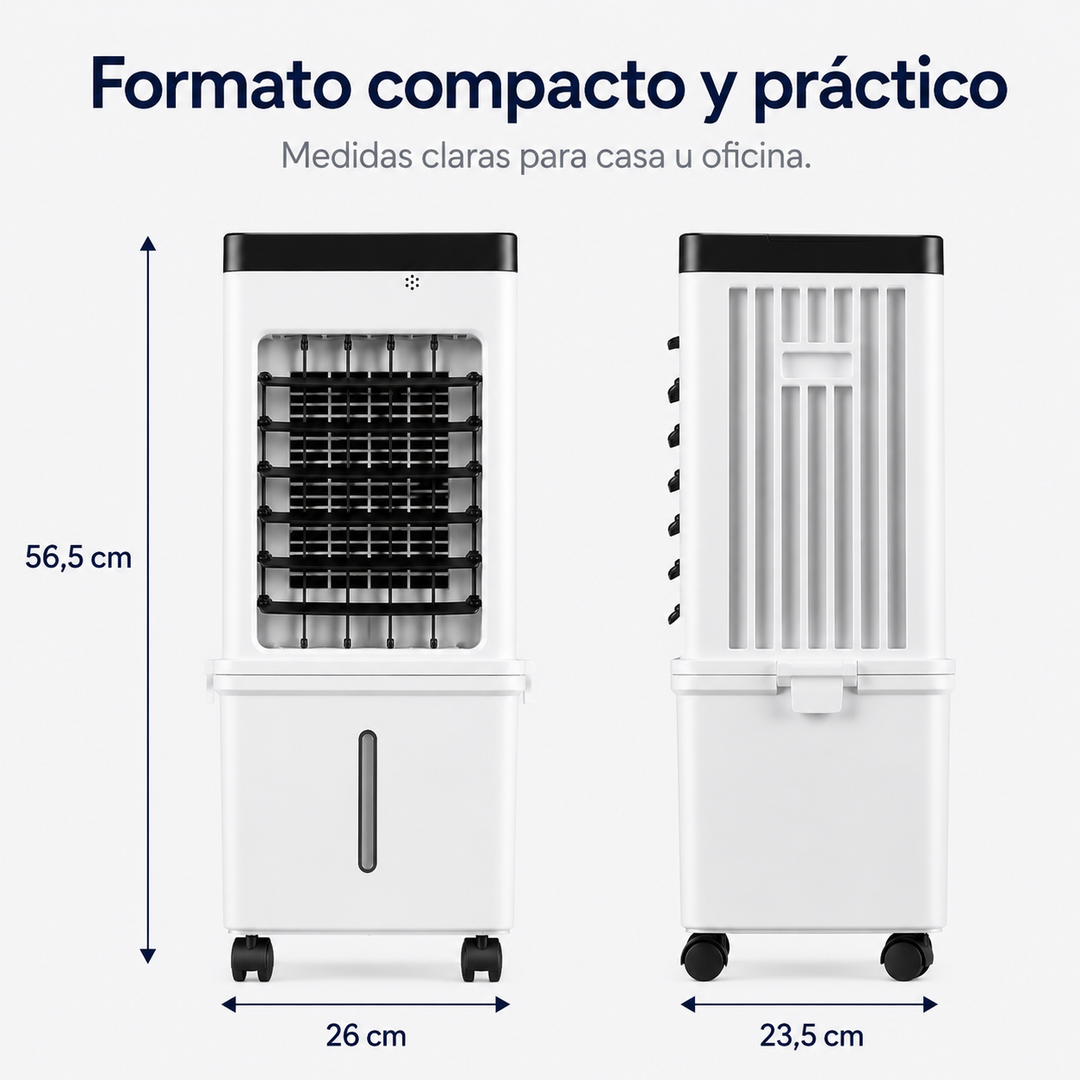 Solución de frescor versátil: aire acondicionado portátil, ventilador y humidificador para cualquier espacio.