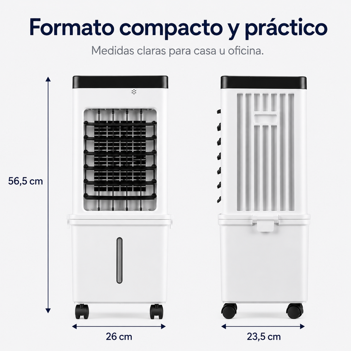 Solución de frescor versátil: aire acondicionado portátil, ventilador y humidificador para cualquier espacio.