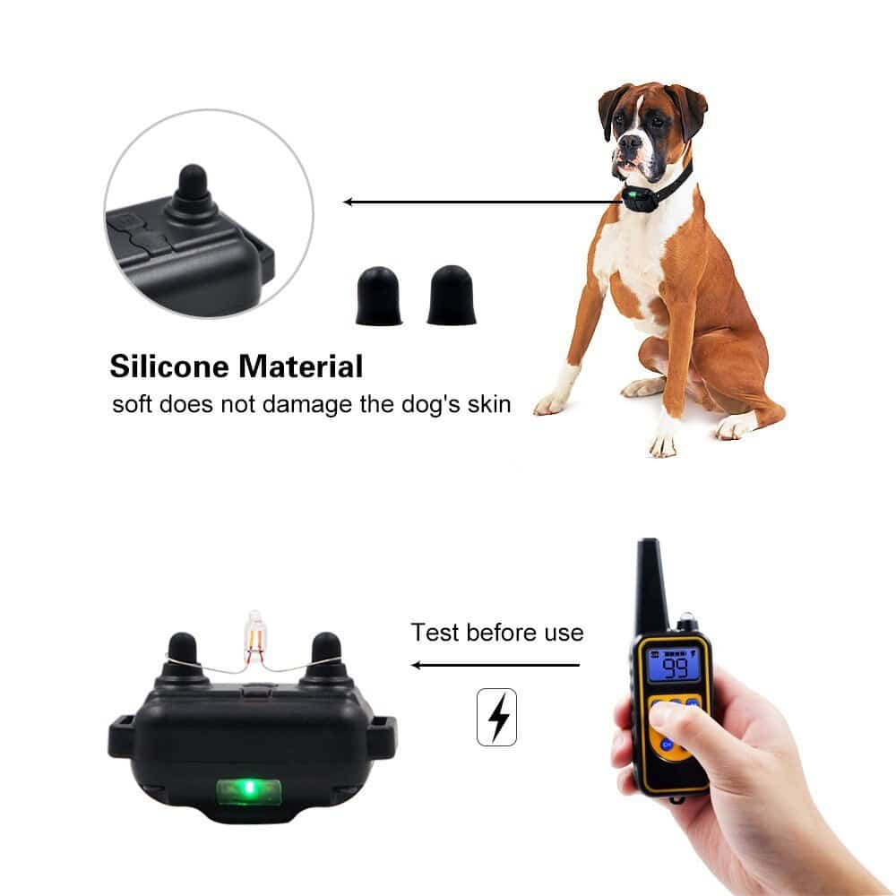 Collar de adiestramiento remoto para perros con 800m de alcance. Entrenamiento efectivo y seguro para tu mascota.