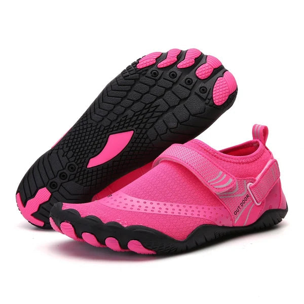 Par de zapatos acuáticos unisex antideslizantes para deportes acuáticos, natación y actividades al aire libre.