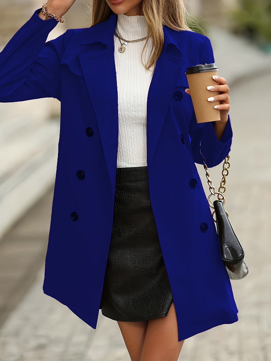Chaqueta larga femenina MYRTHE, gabardina elegante para mujer.