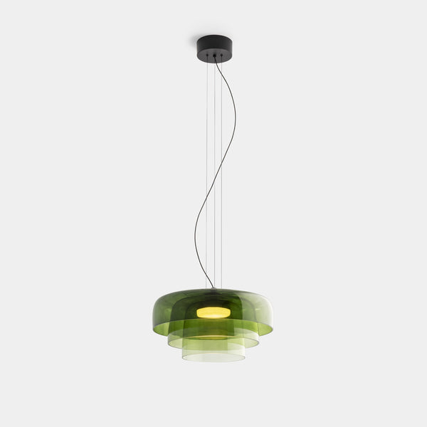 Lámpara nórdica de techo con pantalla de cristal y metal. Colgante, aporta luz moderna y elegancia.