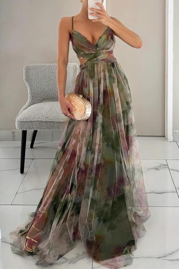 Maxi vestido floral elegante para mujer. Perfecto para eventos de día, primavera y verano. Moda femenina chic.