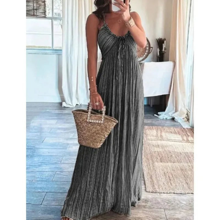Vestido de verano fluido para mujer, ligero y fresco. Ideal para comodidad casual o playa.