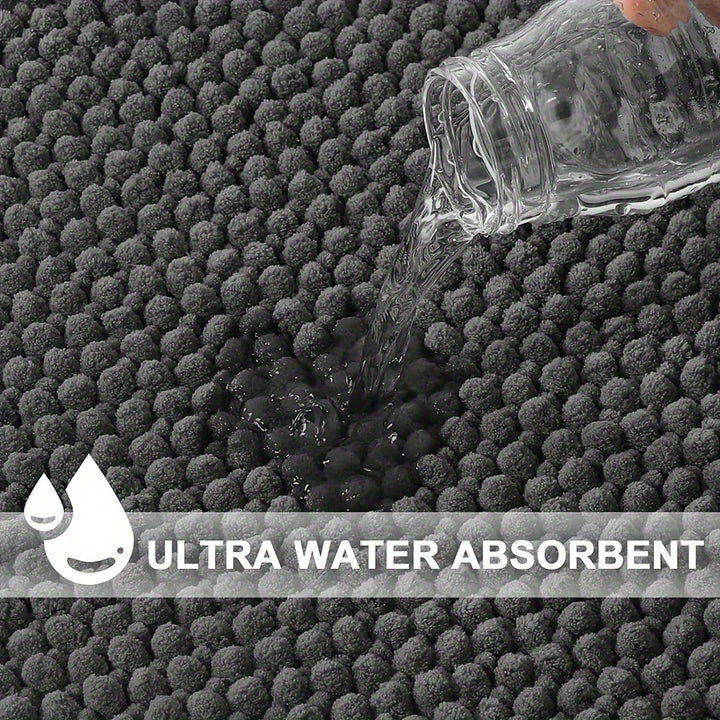 Confortable alfombrilla de baño con diseño esquinero en L. Absorbente y suave para tus pies después de la ducha.