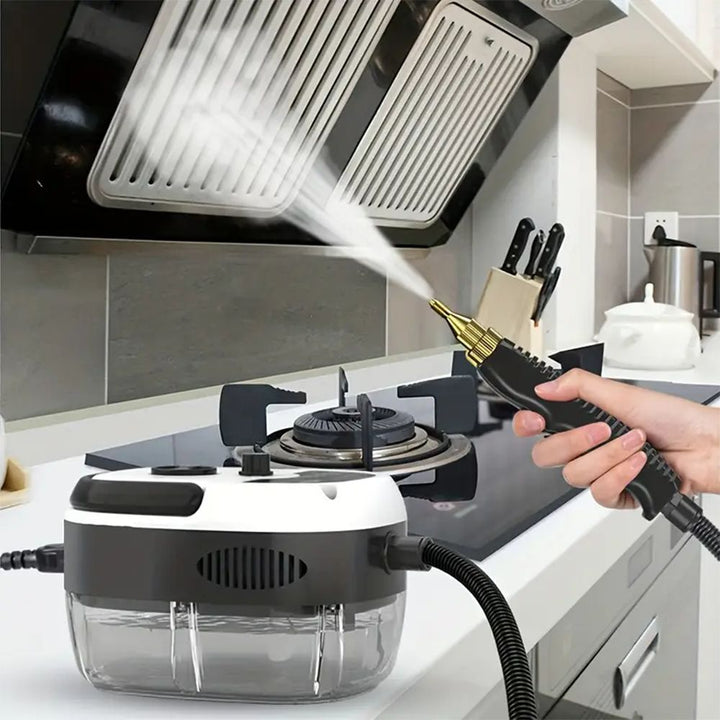 Limpiadora a vapor multiuso 2500W para limpieza profunda de cocina, baño, suelos y coche.