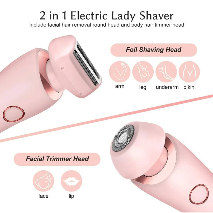 Afeitadora eléctrica recargable para mujer, batería duradera. Depilación suave y sin interrupciones en casa.