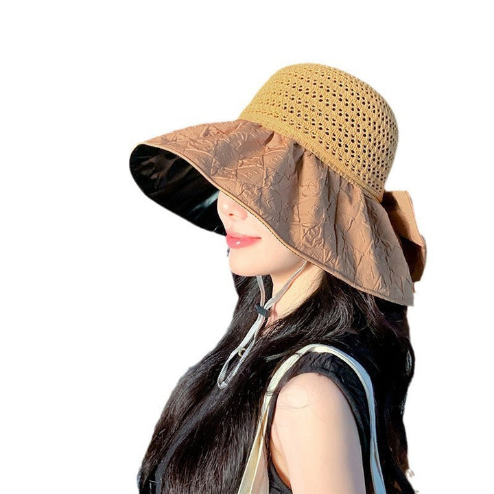 Sombrero de playa UPF 50+ para mujer, paja, plegable, esencial para un verano sin preocupaciones.