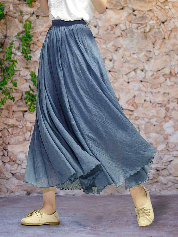 Falda larga de verano para mujer, tejido fluido y ligero. Estilo chic y elegante, cintura elástica.