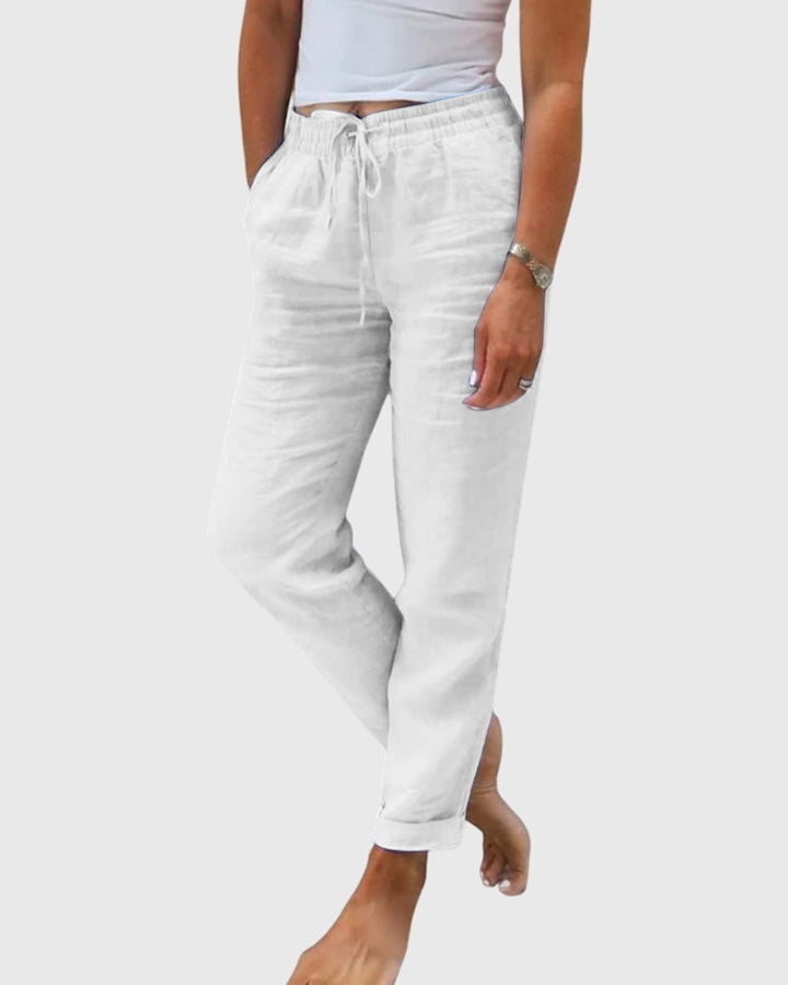 Pantalones de mujer, estilo elegante y comodidad diaria con cintura elástica versátil.