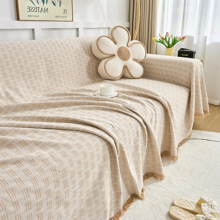 Funda de sofá fácil de colocar, protector reversible y lavable, ideal para renovar tus muebles de forma rápida.