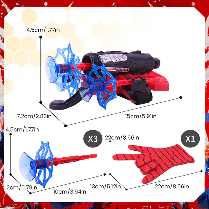 Accesorio de juego: guante de superhéroe para niños, con ventosas para un emocionante lanzamiento en sus manos.