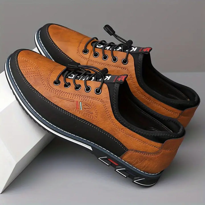 Zapatos Oxford grises de caballero, toque moderno al estilo clásico, comodidad diaria garantizada.