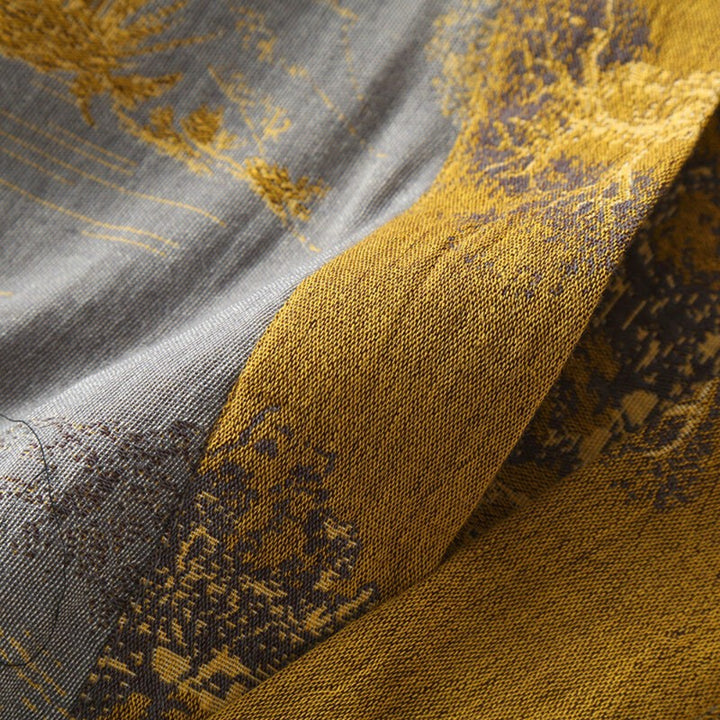 Kimono elegante para mujer, diseño retro holgado con estampado de árboles. Versátil ropa de casa cómoda.