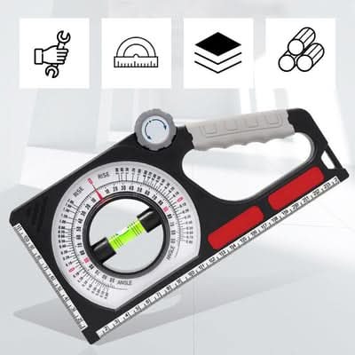 Herramienta inclinómetro digital de precisión, ideal para medir y nivelar con exactitud en obra.