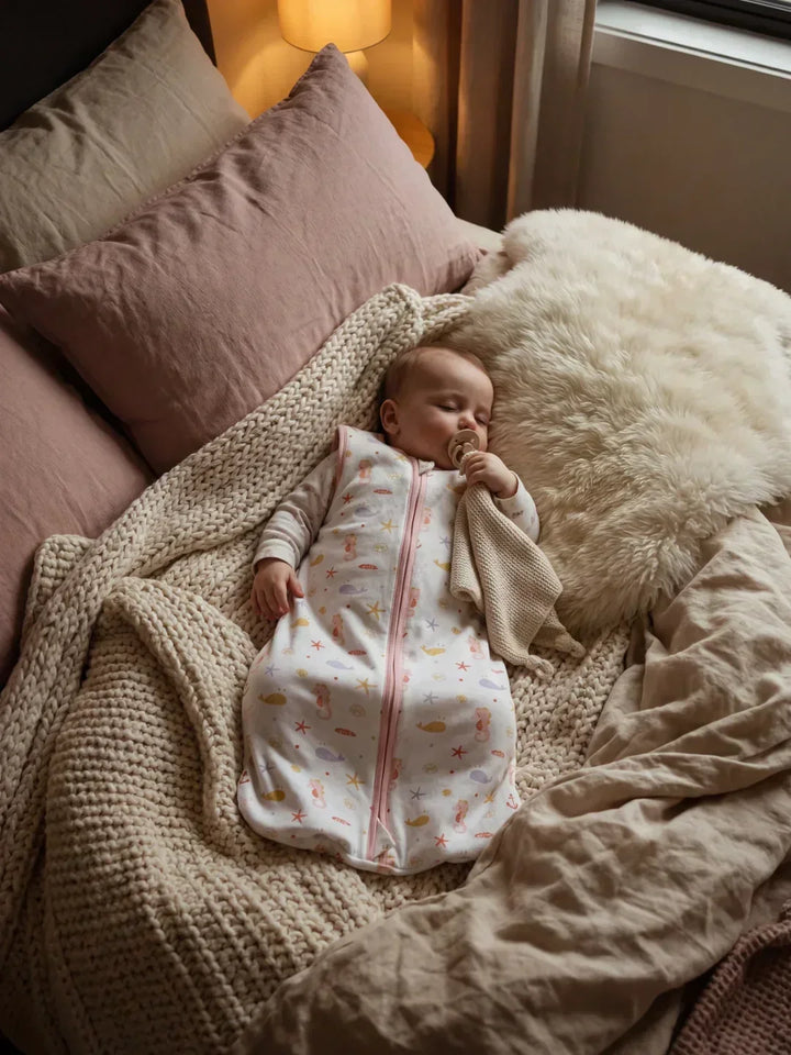 Ropa de bebé: saco de dormir de algodón, sin mangas, cremallera bidireccional, ideal para verano.