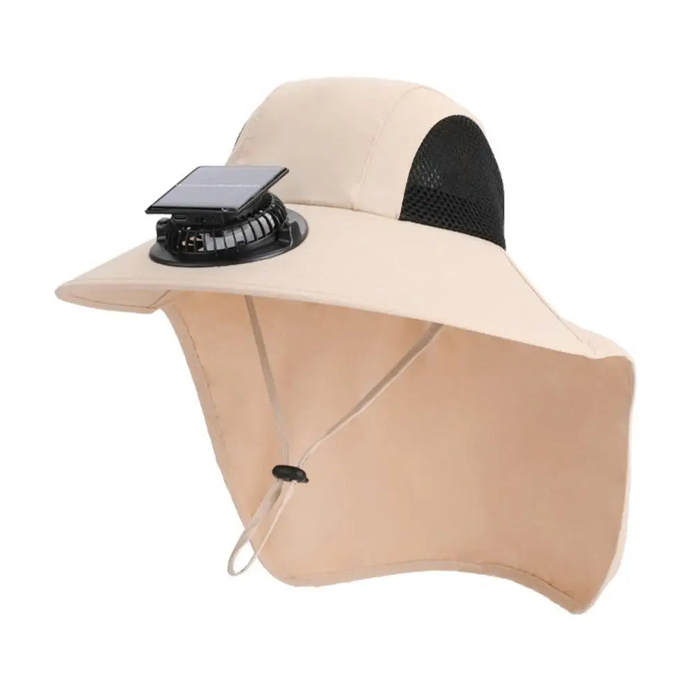 Sombrero ventilador UV, gorra solar unisex recargable para frescor en aire libre.
