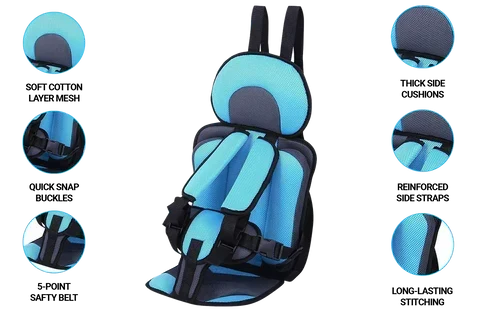 Silla auto plegable para niños, seguridad garantizada en cada viaje, material de algodón.