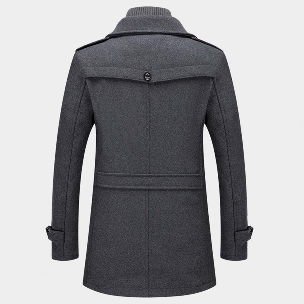 Abrigo largo de invierno negro para hombre, estilo clásico y elegante. Ropa exterior masculina de calidad.