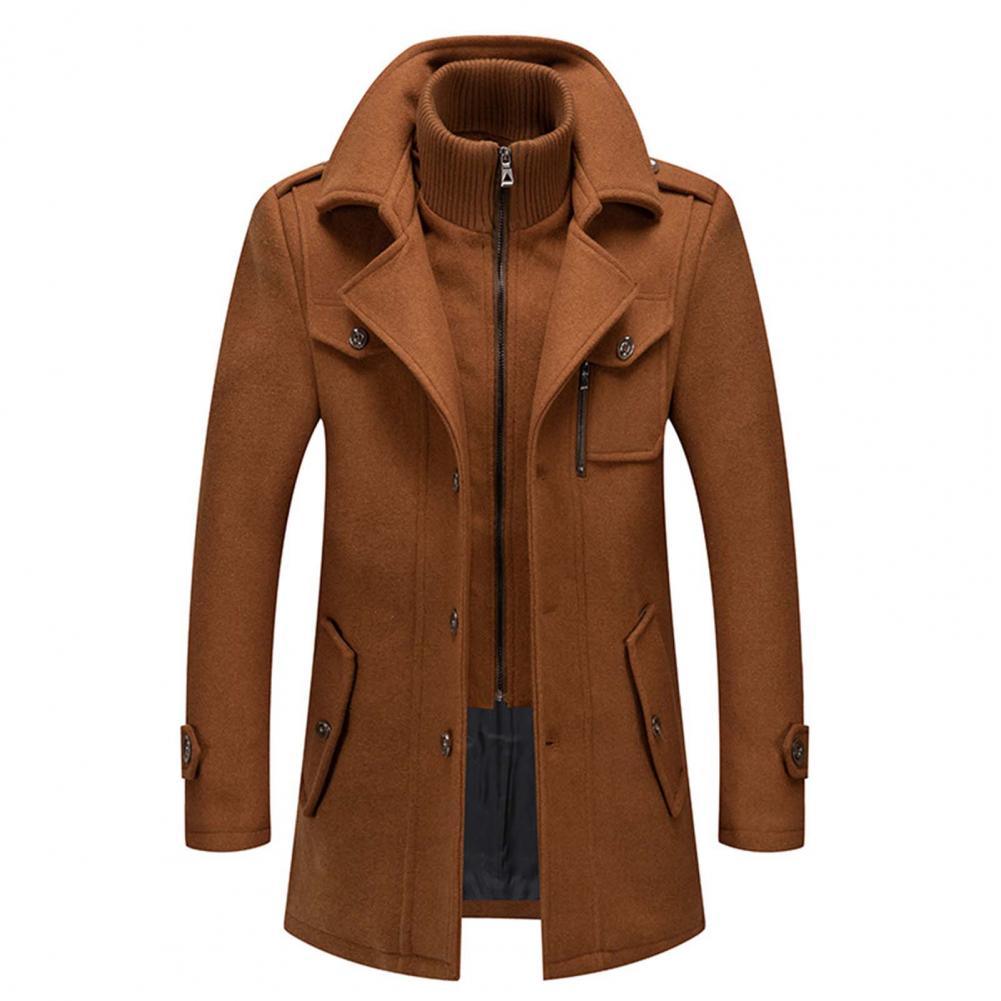 Abrigo largo de invierno clásico, chaqueta elegante para hombre con ajuste impecable. Disponible en tallas grandes.