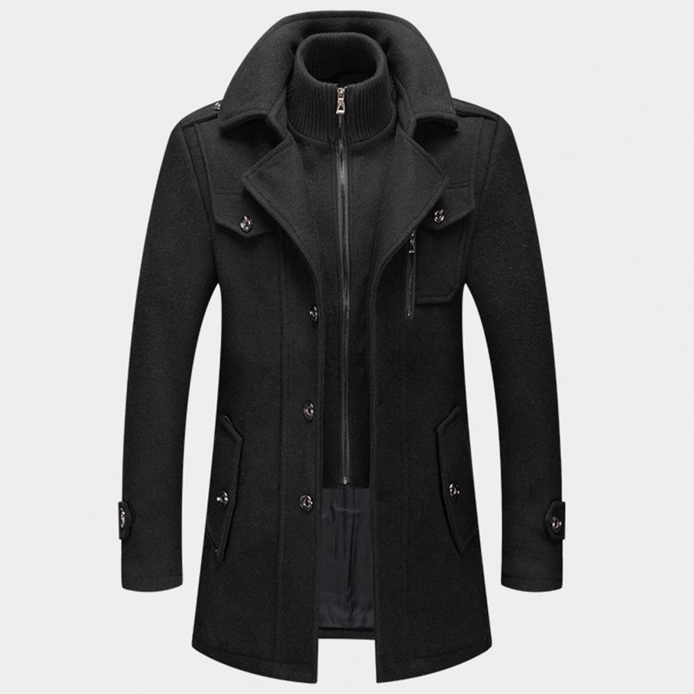 Abrigo largo de invierno clásico para hombre disponible en gris, negro y marrón. Calidez y estilo.