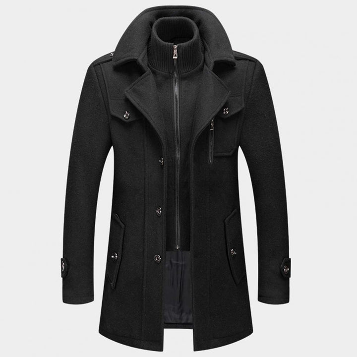 Abrigo largo de invierno clásico para hombre disponible en gris, negro y marrón. Calidez y estilo.