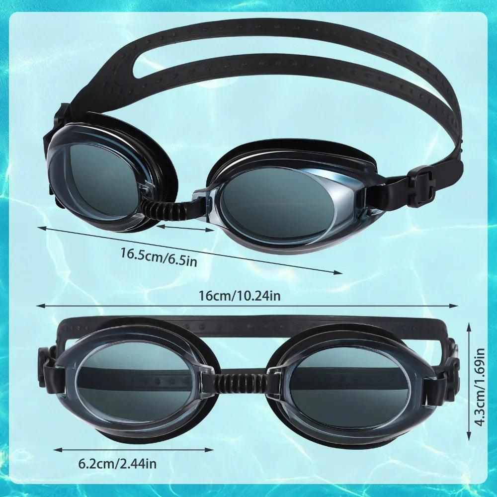 Gafas de natación para adultos con visión clara bajo el agua. Antifugas y cómodas para deportes acuáticos y entrenamiento.