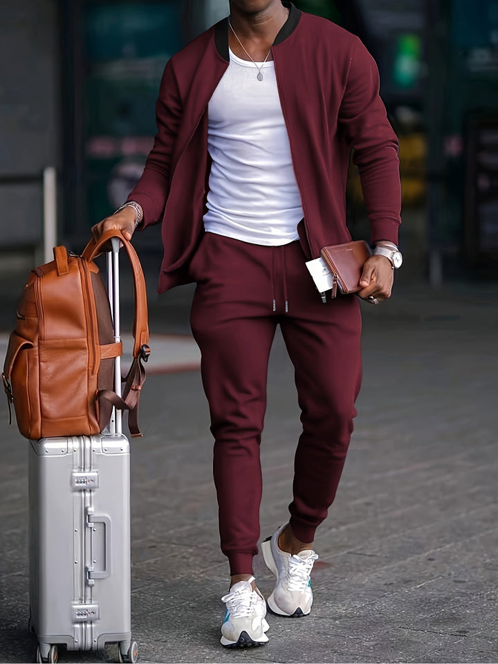 Conjunto de dos piezas para hombre, cómodo y versátil. Ropa casual para deporte, viaje o relax de algodón.