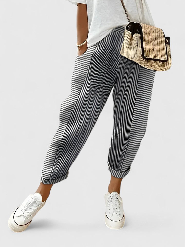 Pantalones de mujer de verano con cintura elástica. Comodidad y estilo casual para cualquier día.