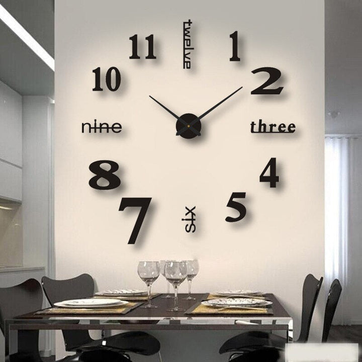 Reloj de pared de cuarzo blanco, diseño moderno y arte para una decoración de hogar silenciosa.