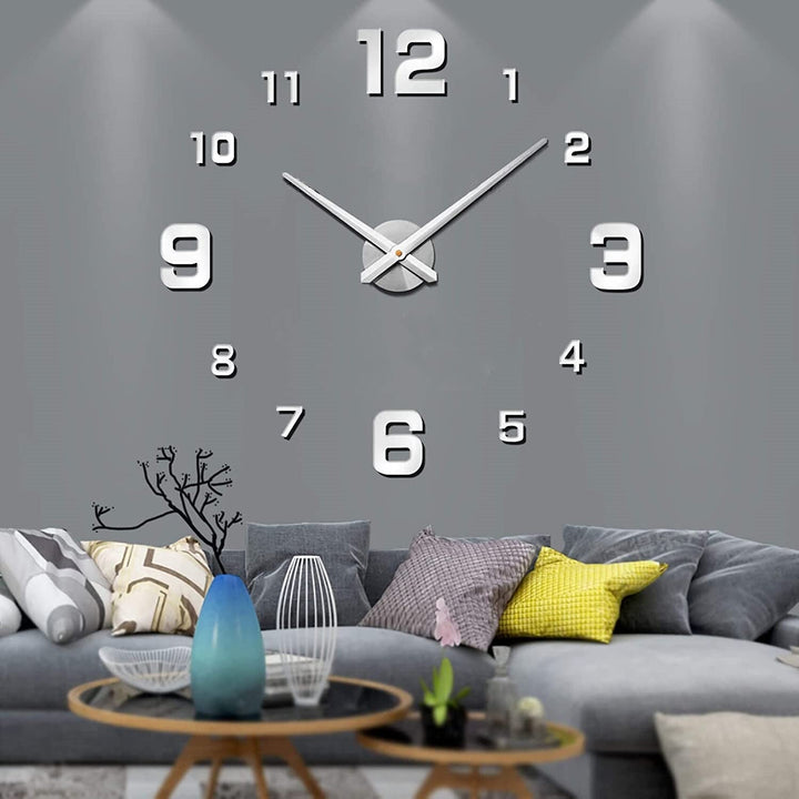 Reloj de pared grande de cuarzo, diseño moderno y minimalista, perfecto para decoración del hogar.