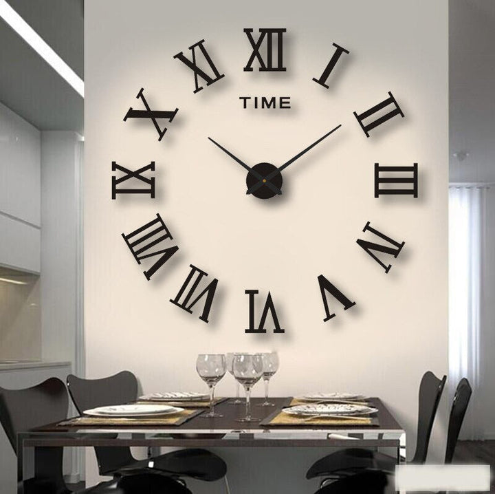Reloj de pared de cuarzo minimalista, silencioso, ideal para una decoración de hogar moderna y limpia.