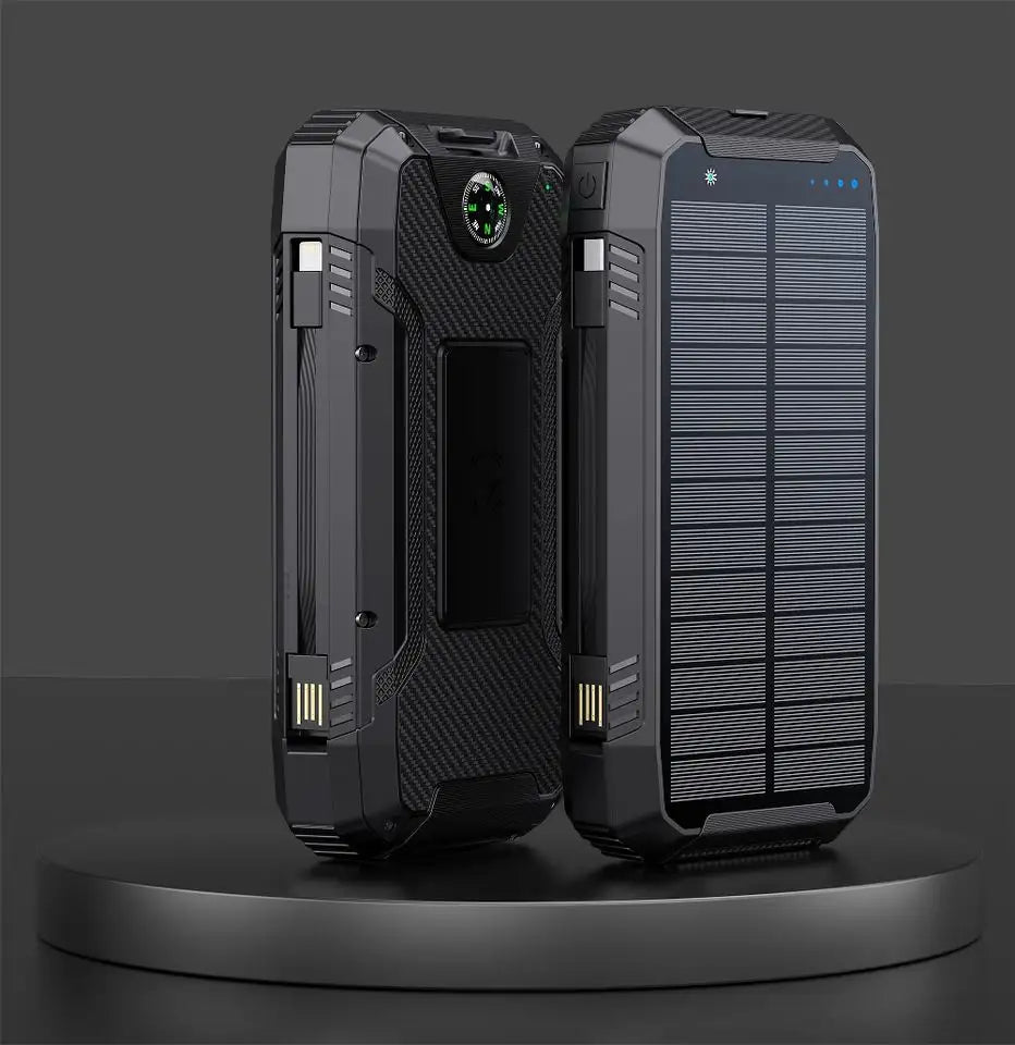 Power bank solar impermeable IPX5 30000mAh. Ideal para emergencia o supervivencia.