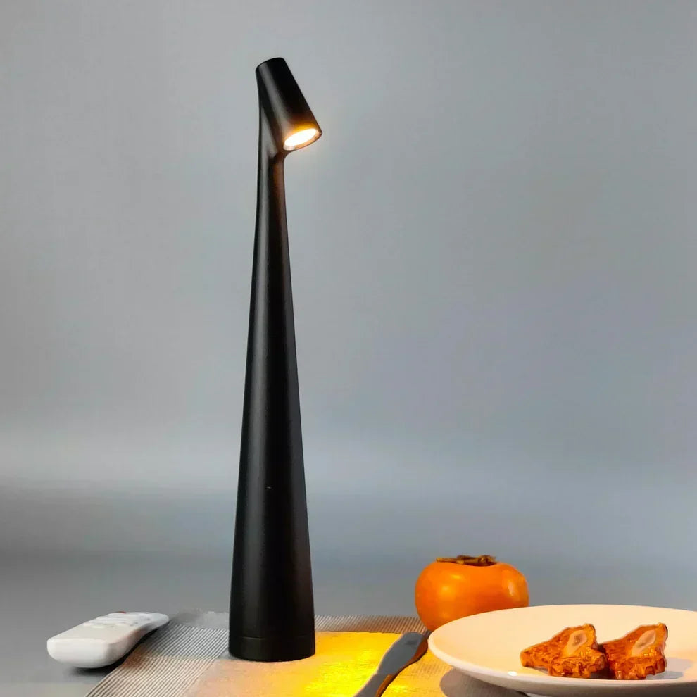 Lámpara de mesa inalámbrica LED recargable, estilo nórdico, luz regulable para cualquier espacio.