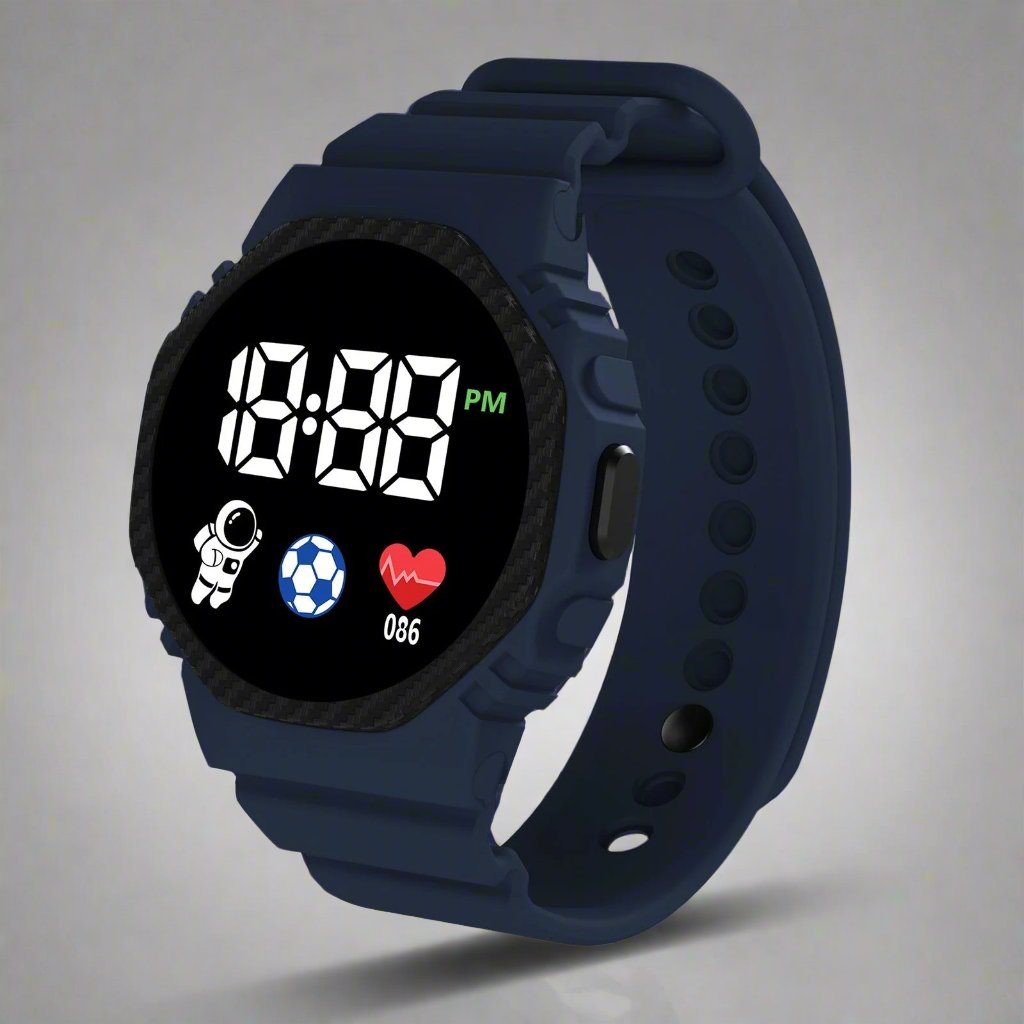 Reloj educativo LED digital para niños, ayuda a aprender la hora fácilmente, con diseño infantil y duradero.