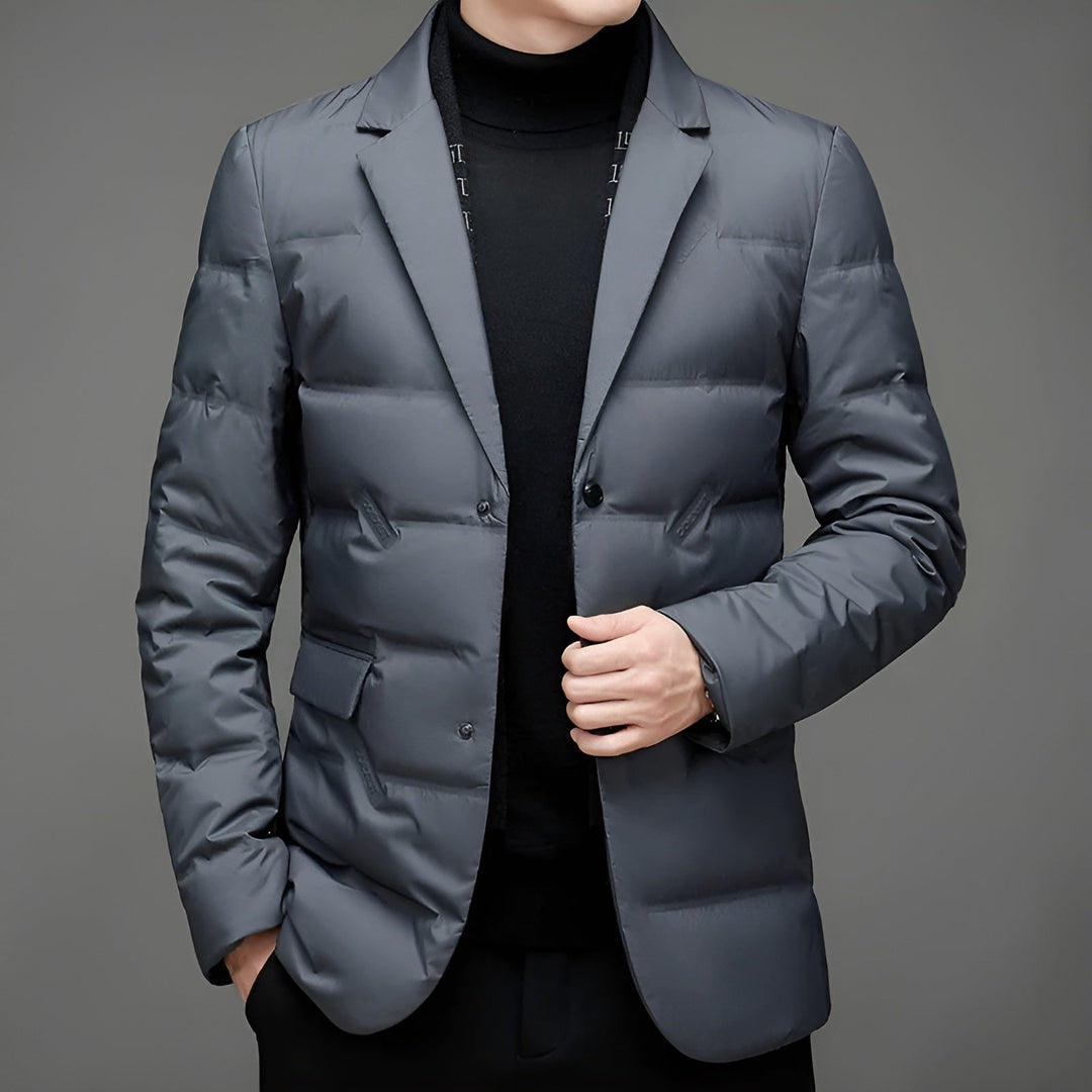 Chaqueta acolchada blazer para hombre, estilo urbano elegante y confort para invierno.