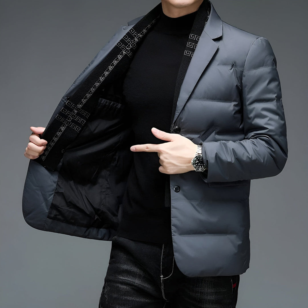 Abrigo de invierno, chaqueta acolchada para hombre, estilo casual y confort para el frío.