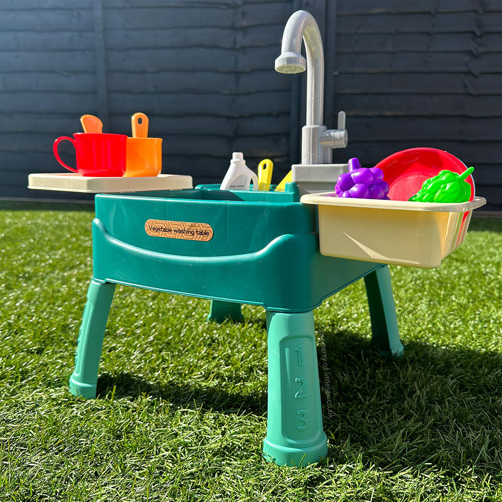 Juguete educativo para niños: fregadero infantil con grifo recirculante que enseña hábitos y evita derrames. Regalo ideal.