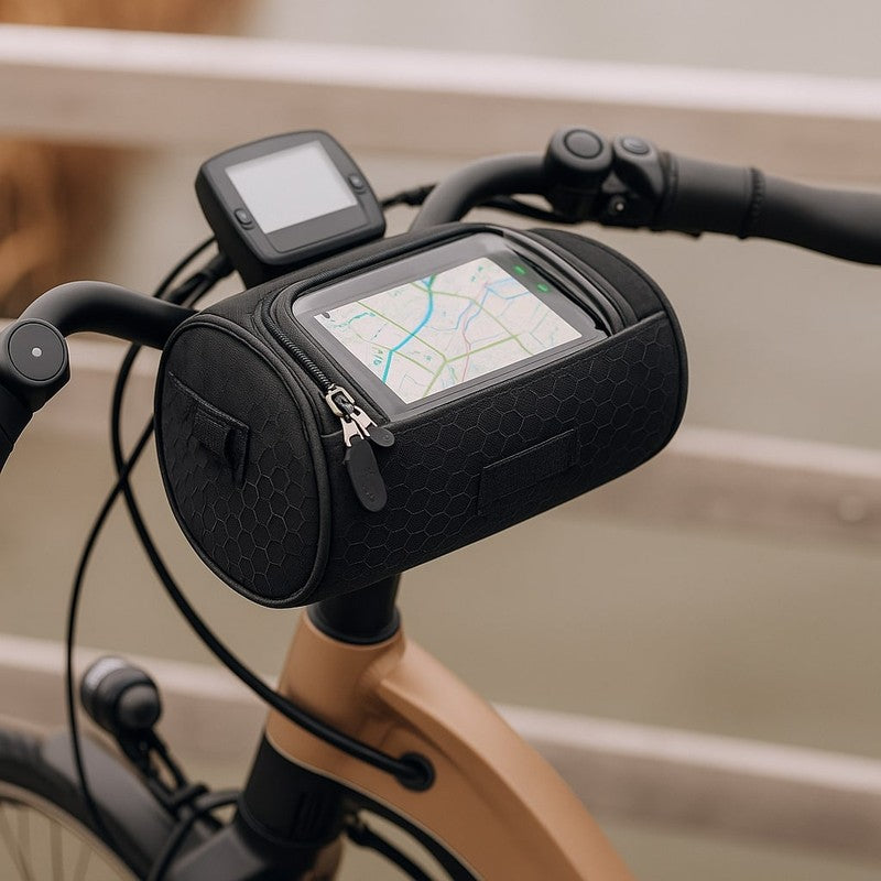 Bolsa para teléfono de bicicleta con montaje en manillar, protección contra elementos.