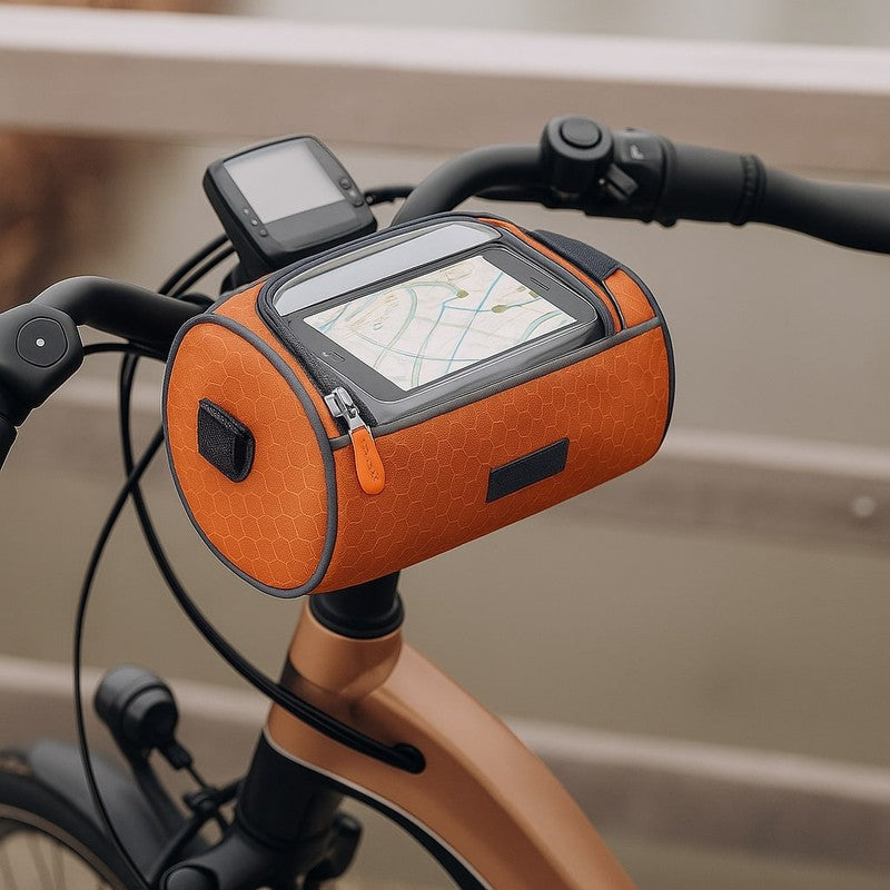 Bolsa para manillar de bicicleta, con diseño unisex y ventana táctil para smartphone.