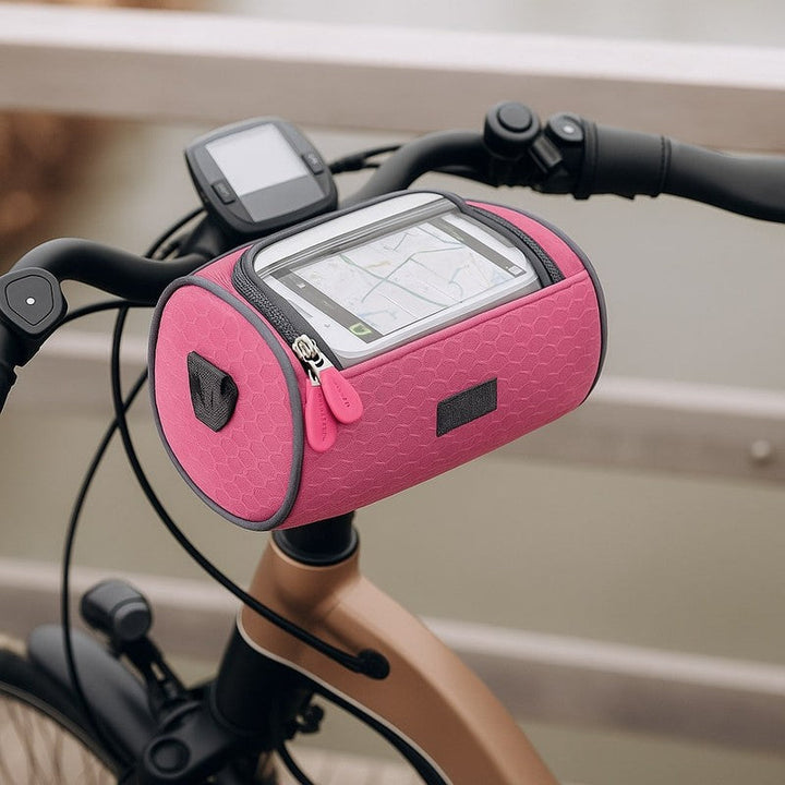 Bolsa de almacenamiento para manillar, ideal para ciclismo urbano o de montaña, con pantalla táctil.
