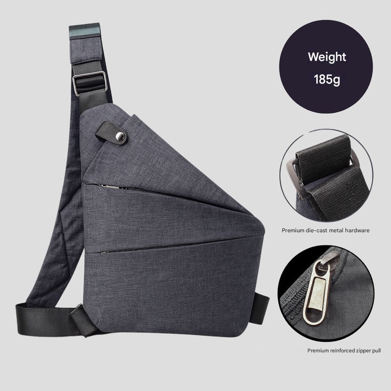 Bolso bandolera cruzado unisex de diseño convertible, ideal para viaje y uso diario seguro.