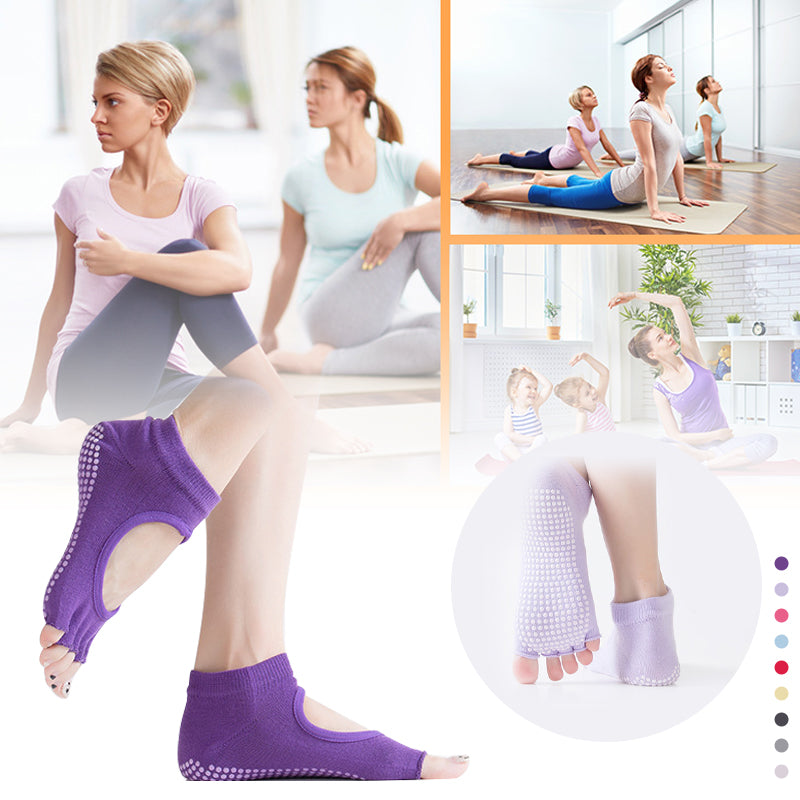 Calcetines antideslizantes unisex para yoga y pilates, agarre PVC.