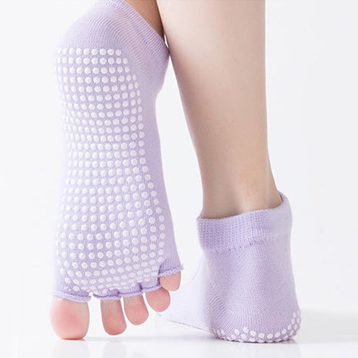 Par de calcetines de poliéster antideslizantes, perfecto para yoga y deporte.