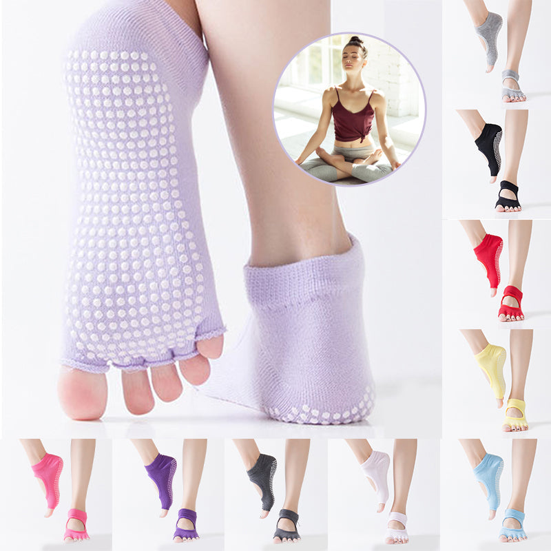 Mejora tu práctica con calcetines antideslizantes para yoga y ejercicios de suelo.