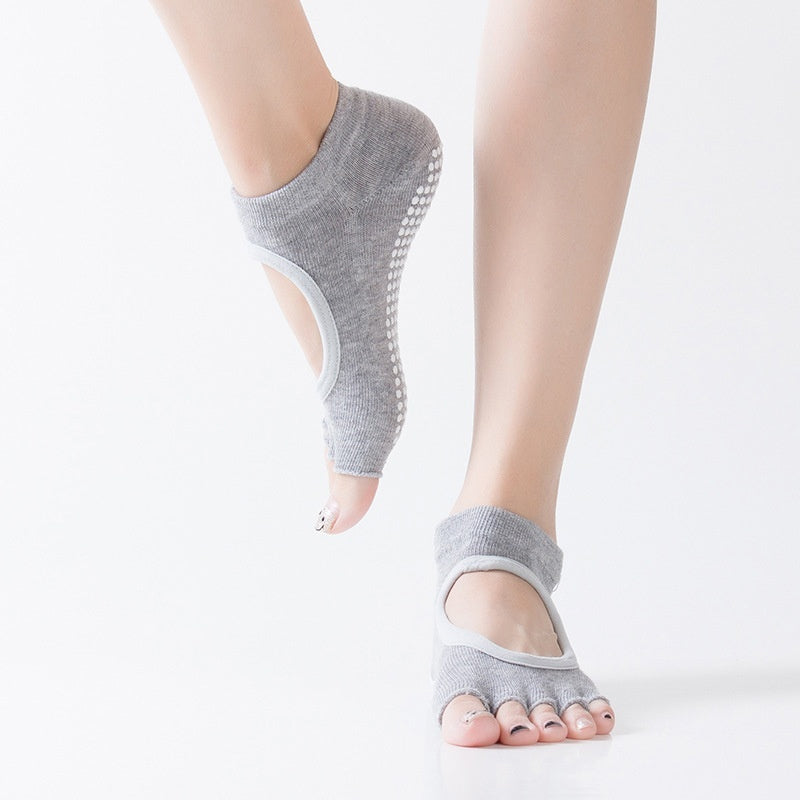 Estabilidad y comodidad: calcetines antideslizantes unisex para yoga/pilates.