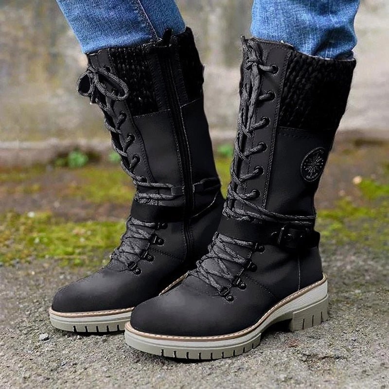 Botas de invierno cómodas para mujer con suela antideslizante y estilo casual.